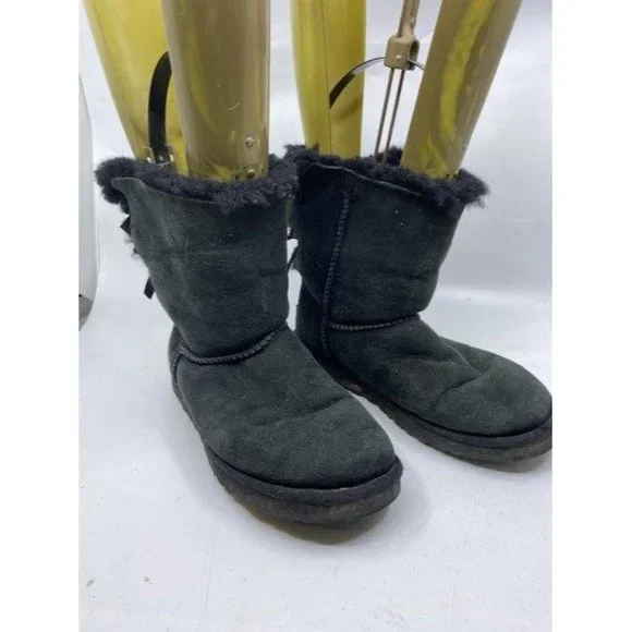 ugg australia black bow short winter bootsbooties - Picture 3 of 8